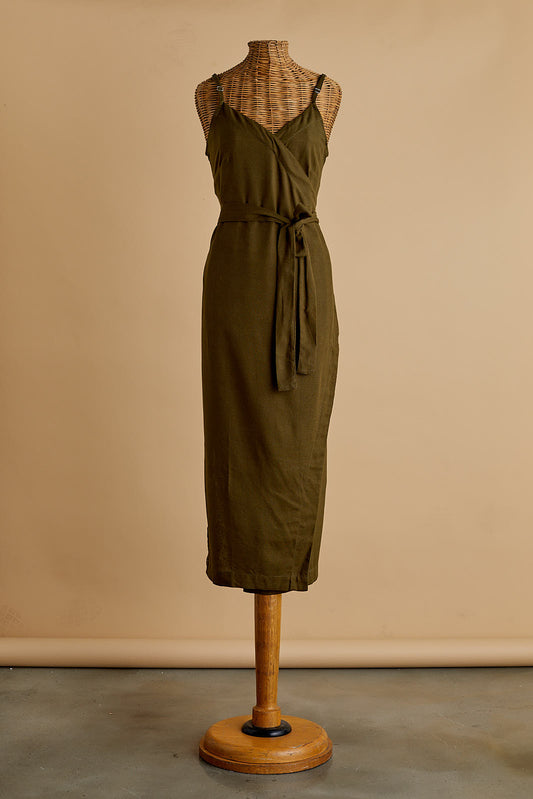 Olive Wrap Dress