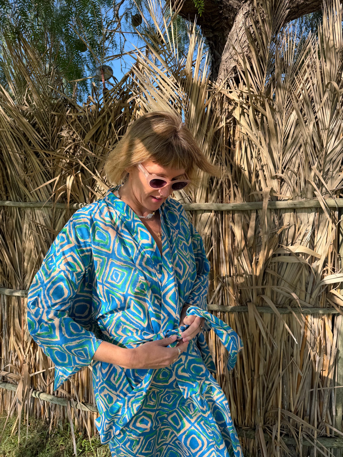 Peacock Cotton Kimono