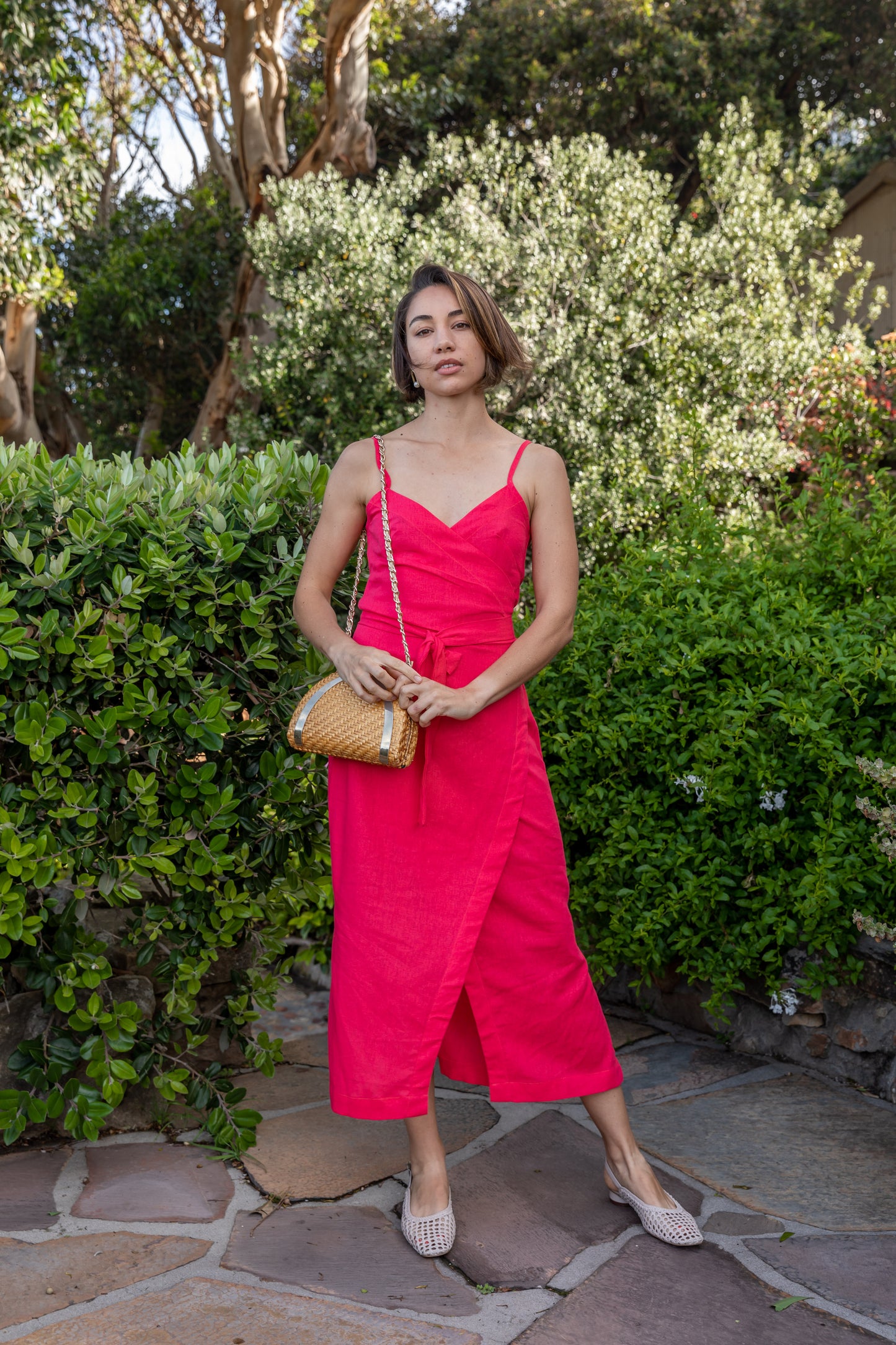 Cerise Wrap Dress