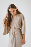 Stone Linen Blend Kimono
